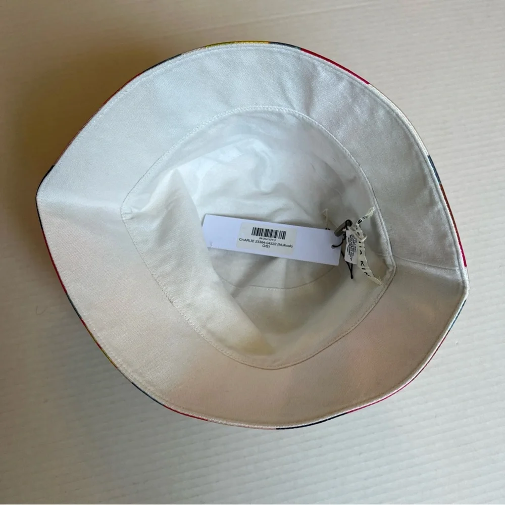 Eugenia Kim OS Charlie Bucket Hat Pink Yellow Brown Blue Linen Blend PackableNWT - Picture 3 of 5